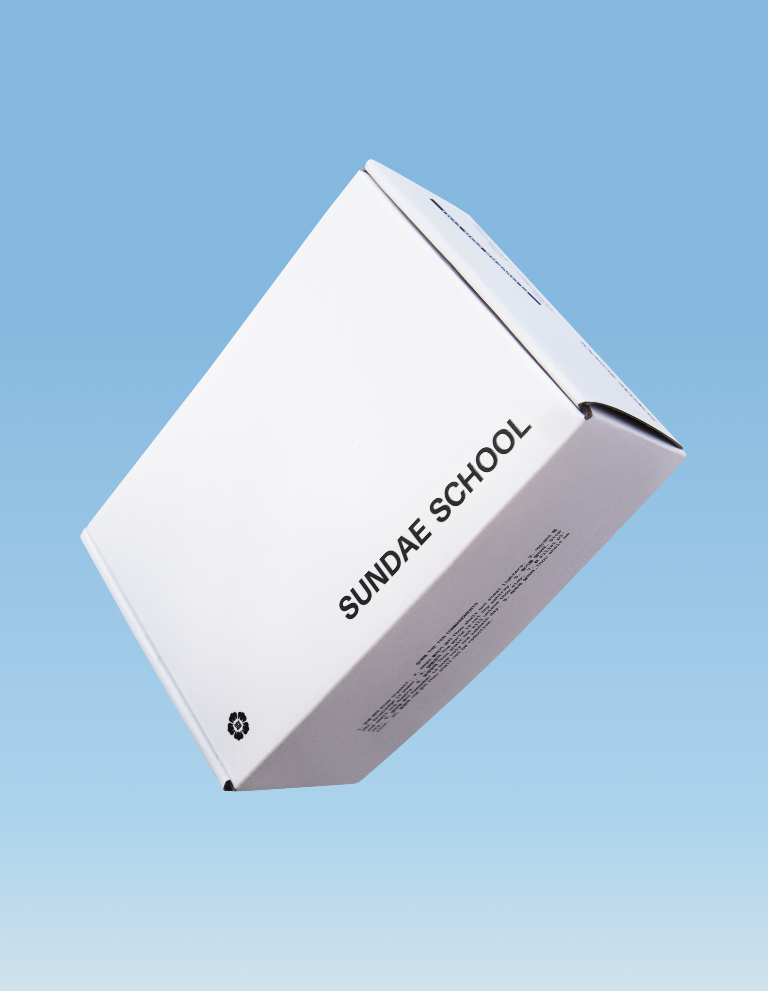 Sundae School gift box against a blue background