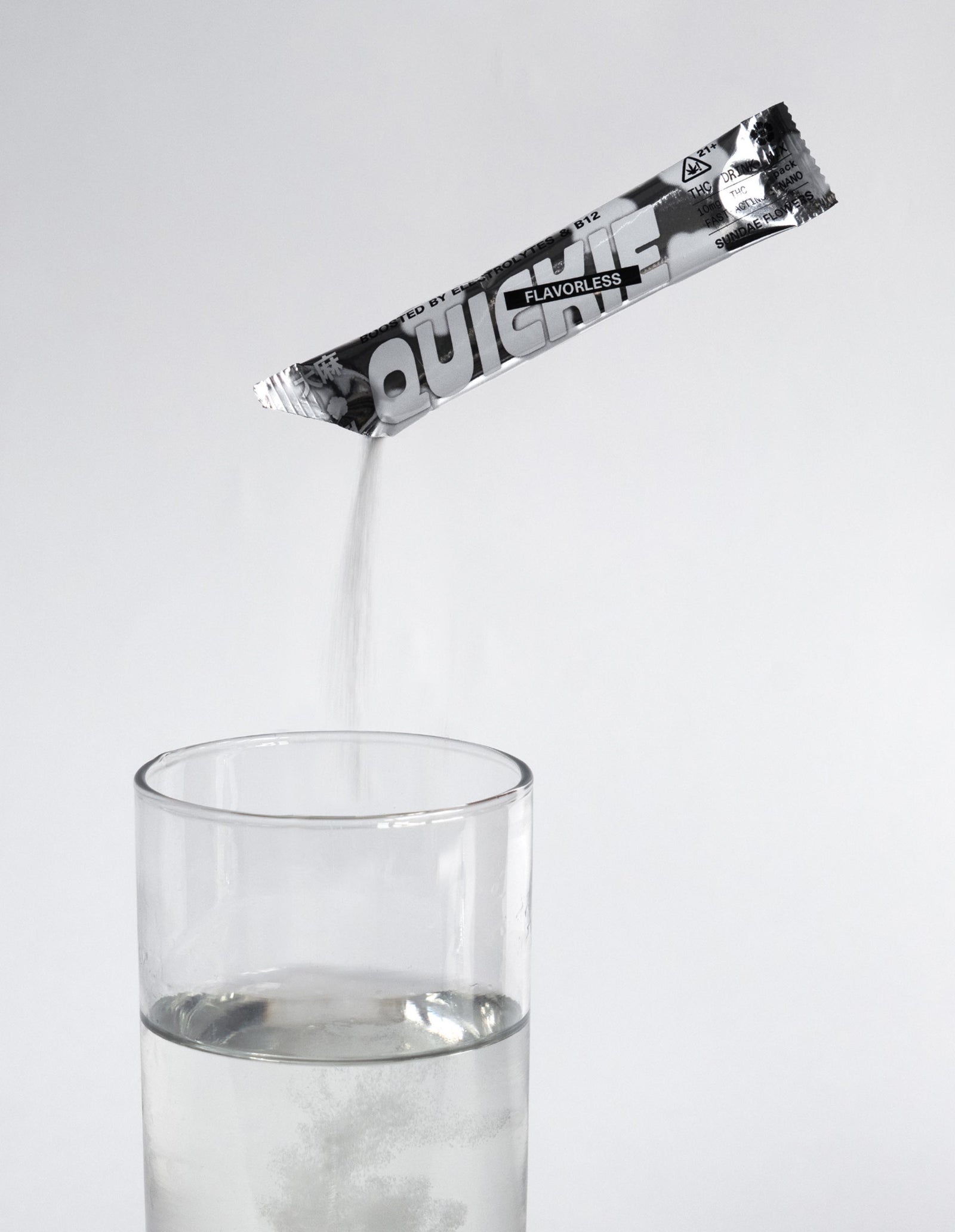 Flavorless quickie being poured into a glass of water.
