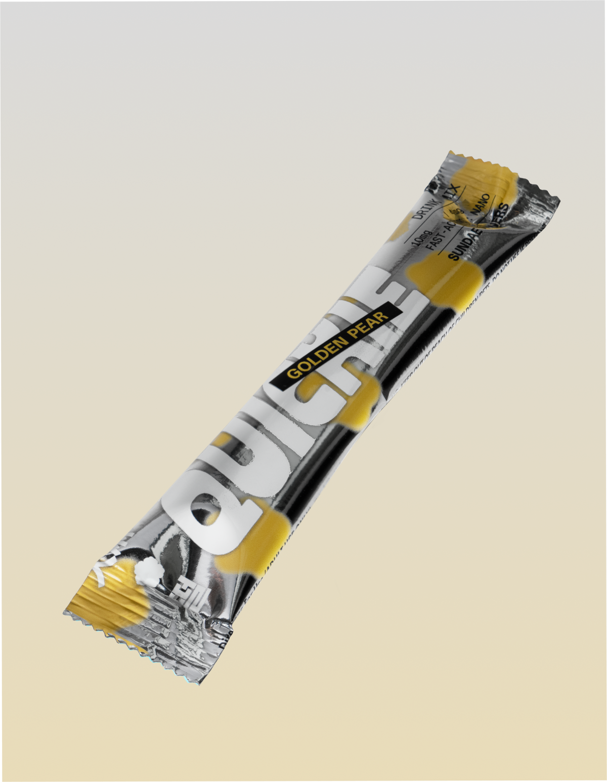 Image of golden pear quickie stick packaging.
